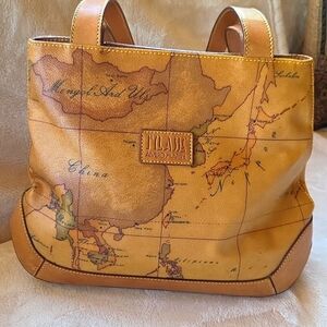 Alviero‎ Martini Tan World Map Tote